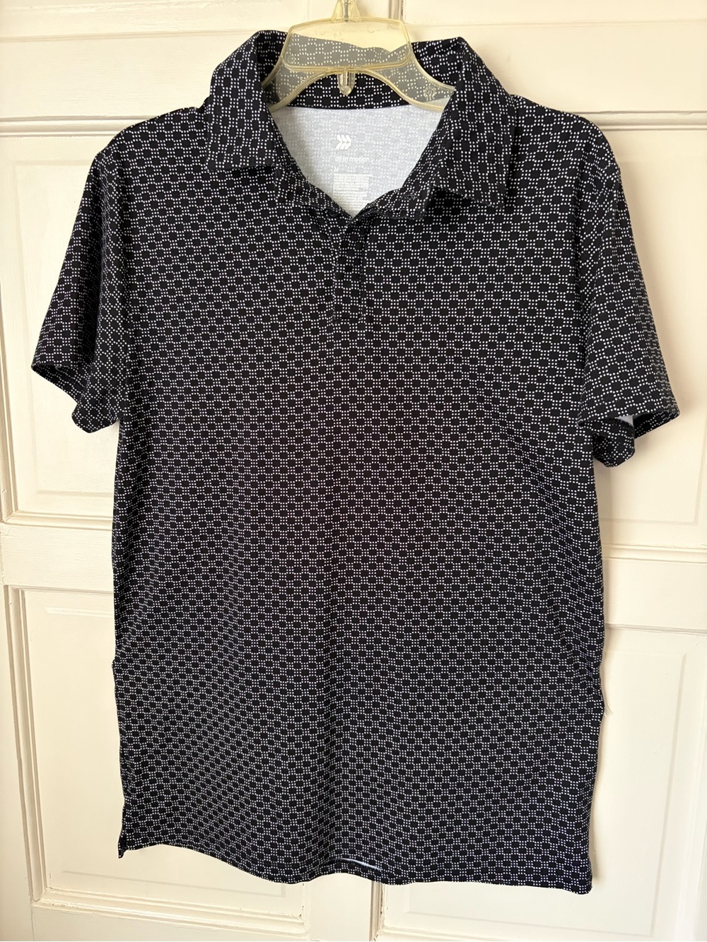 all in motion Black Micro-Pattern Polo Shirt